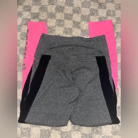Victorias Secret PINK Yoga Pink and Gray Leggings - Picture 4 of 5